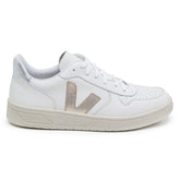 TÊNIS VERT V-10 COURO EXTRA WHITE PLATINE SILVER